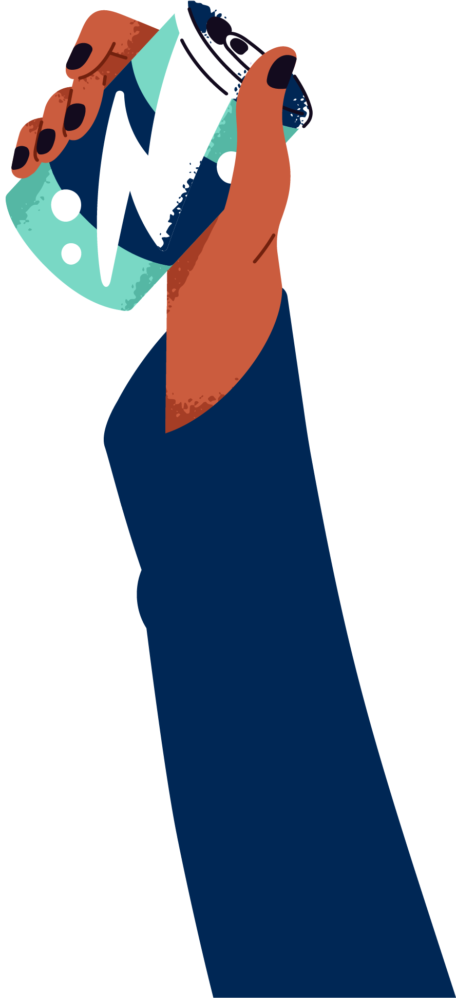 Hand die eine Dose in die Luft streckt.